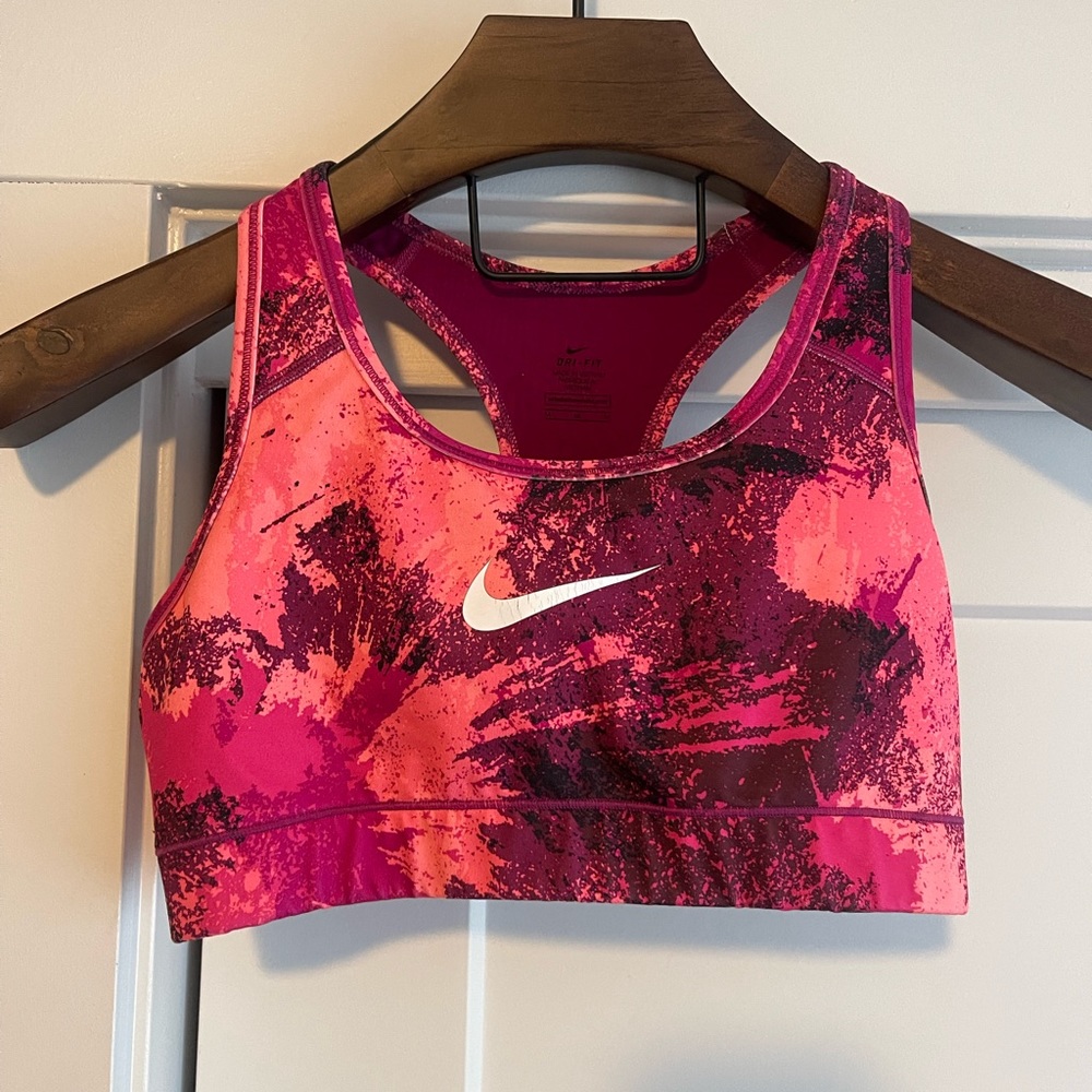 Pink swirl Nike Sports Bra- M